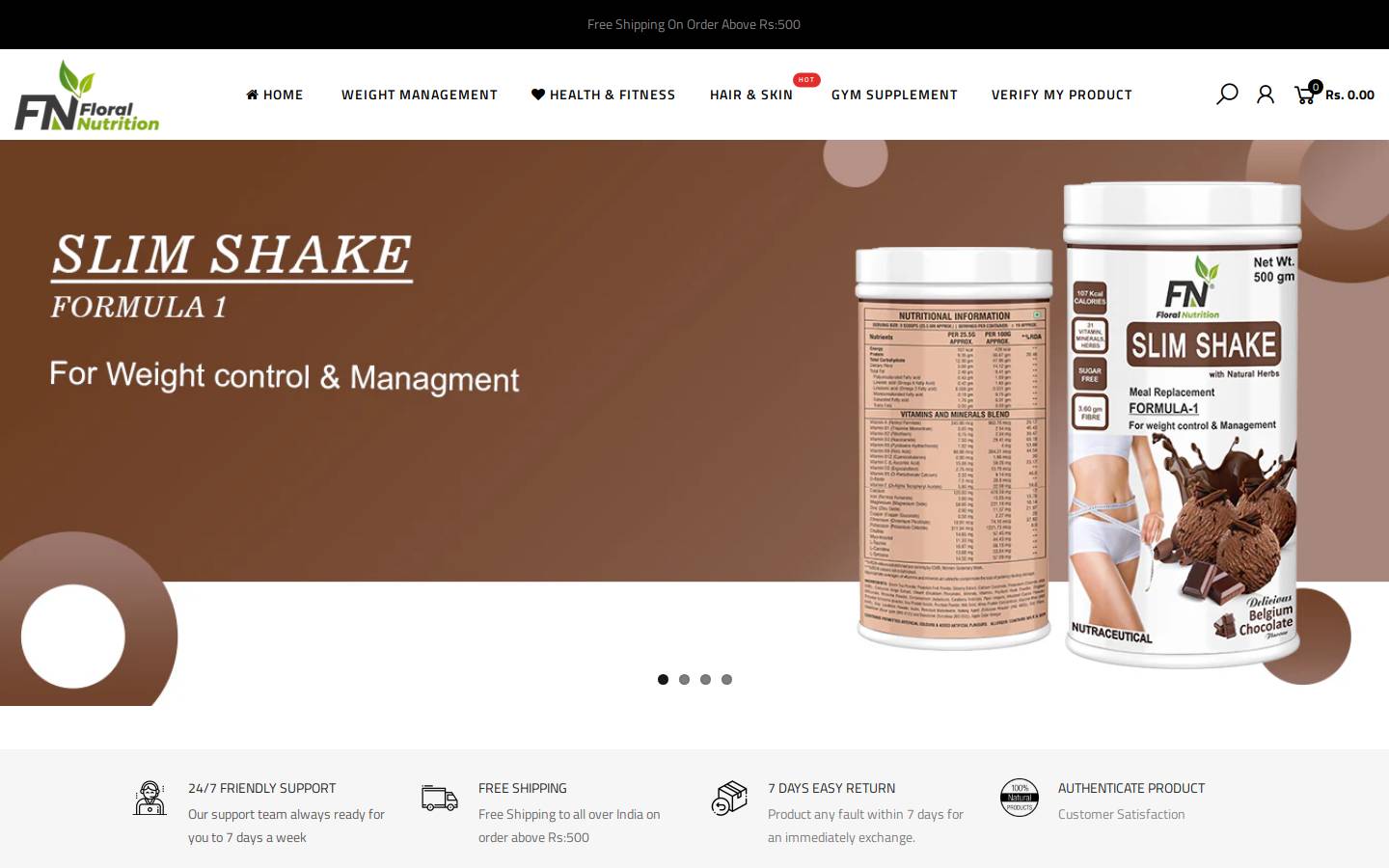 floralnutritionindia.com homepage screenshot
