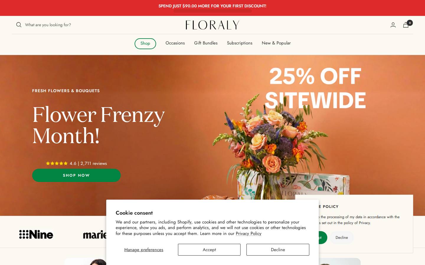 Floraly homepage screenshot