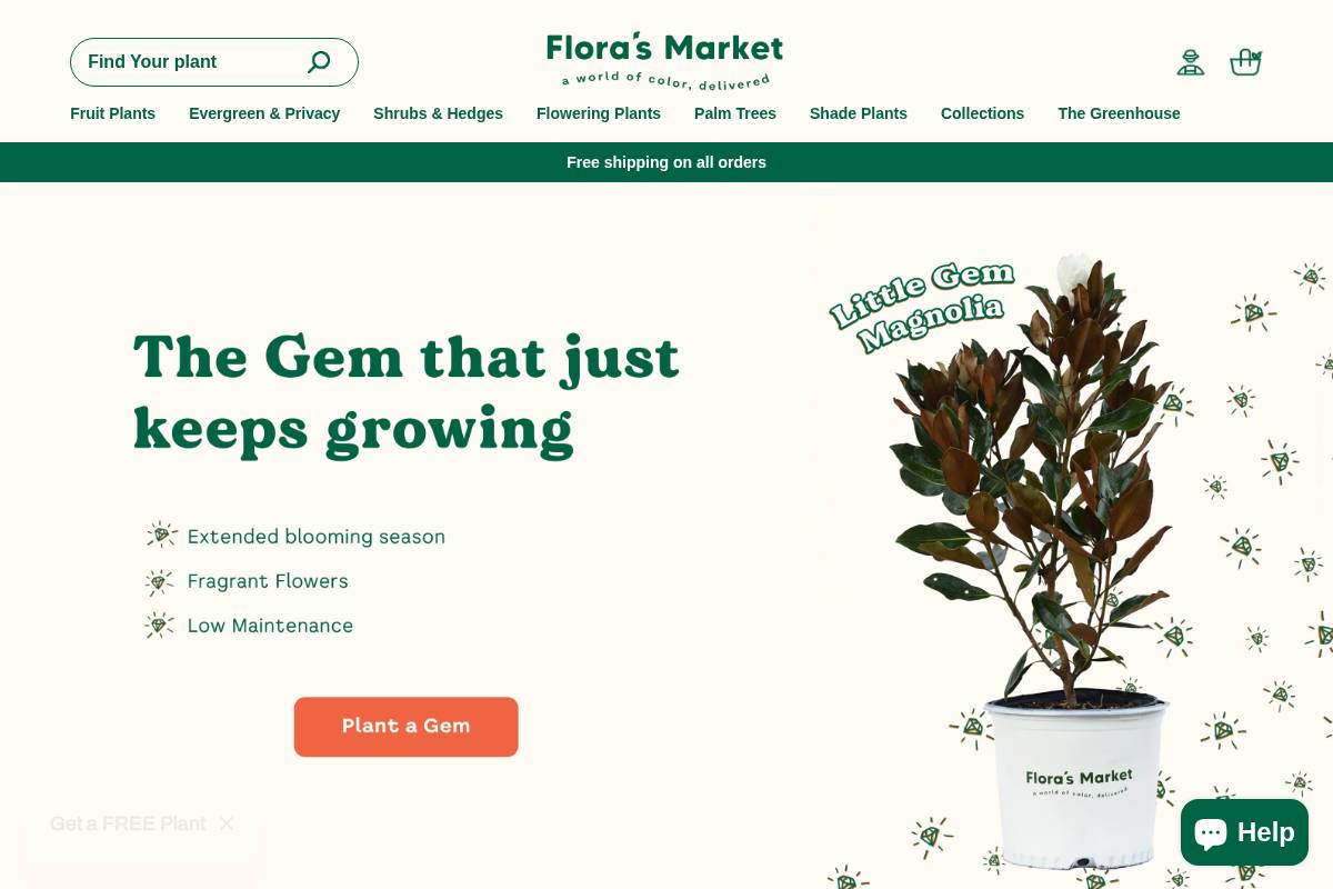 Flora's Market homepage screenshot