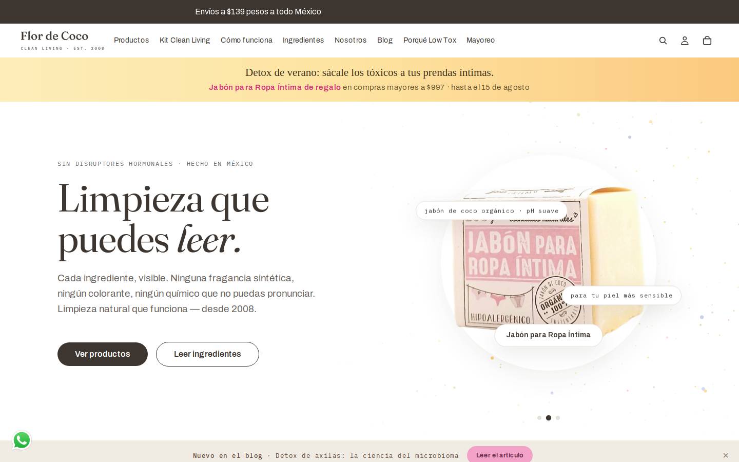 flordecoco.mx homepage screenshot