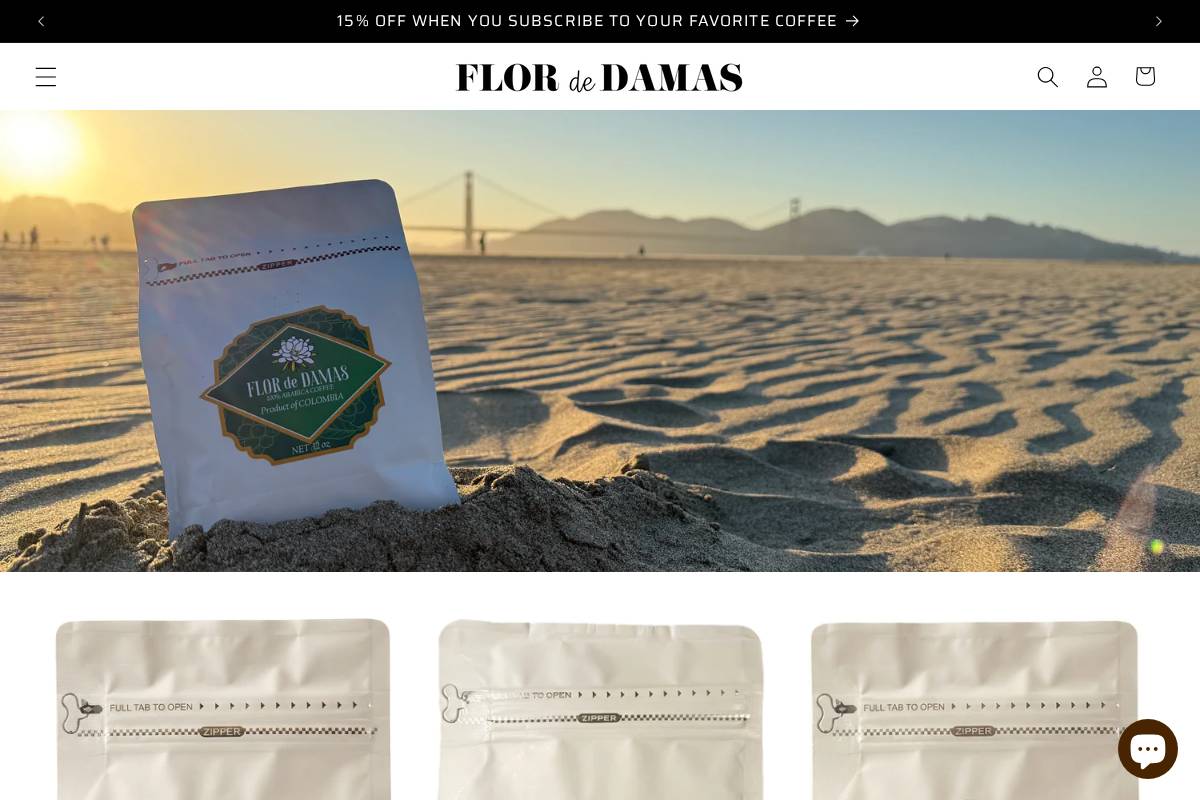 flordedamas.com homepage screenshot