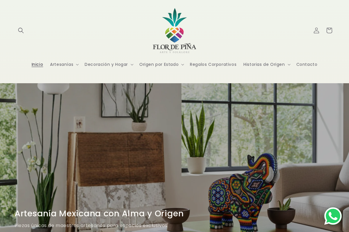 Artesanías Flor de Piña homepage screenshot