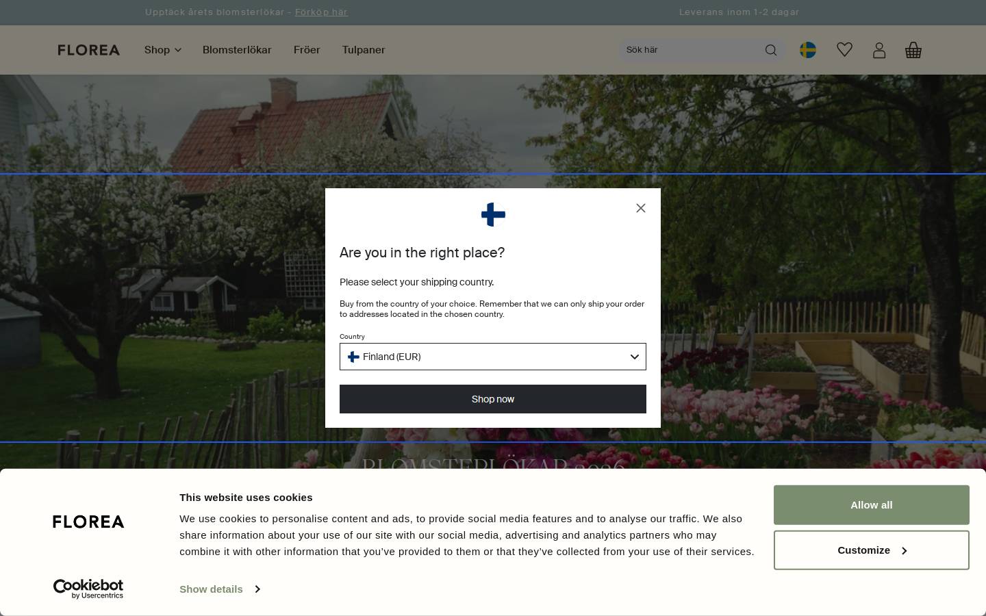 Floreagarden homepage screenshot