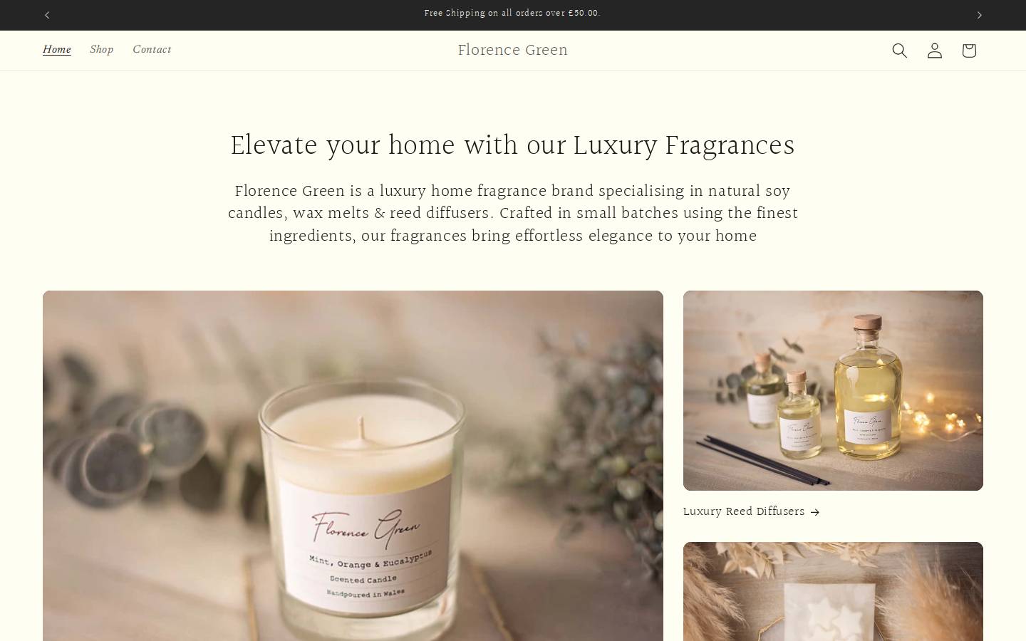 florencegreen.co.uk homepage screenshot