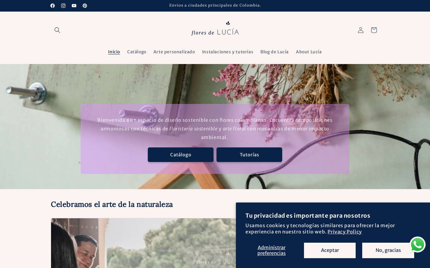 floresdelucia.com homepage screenshot