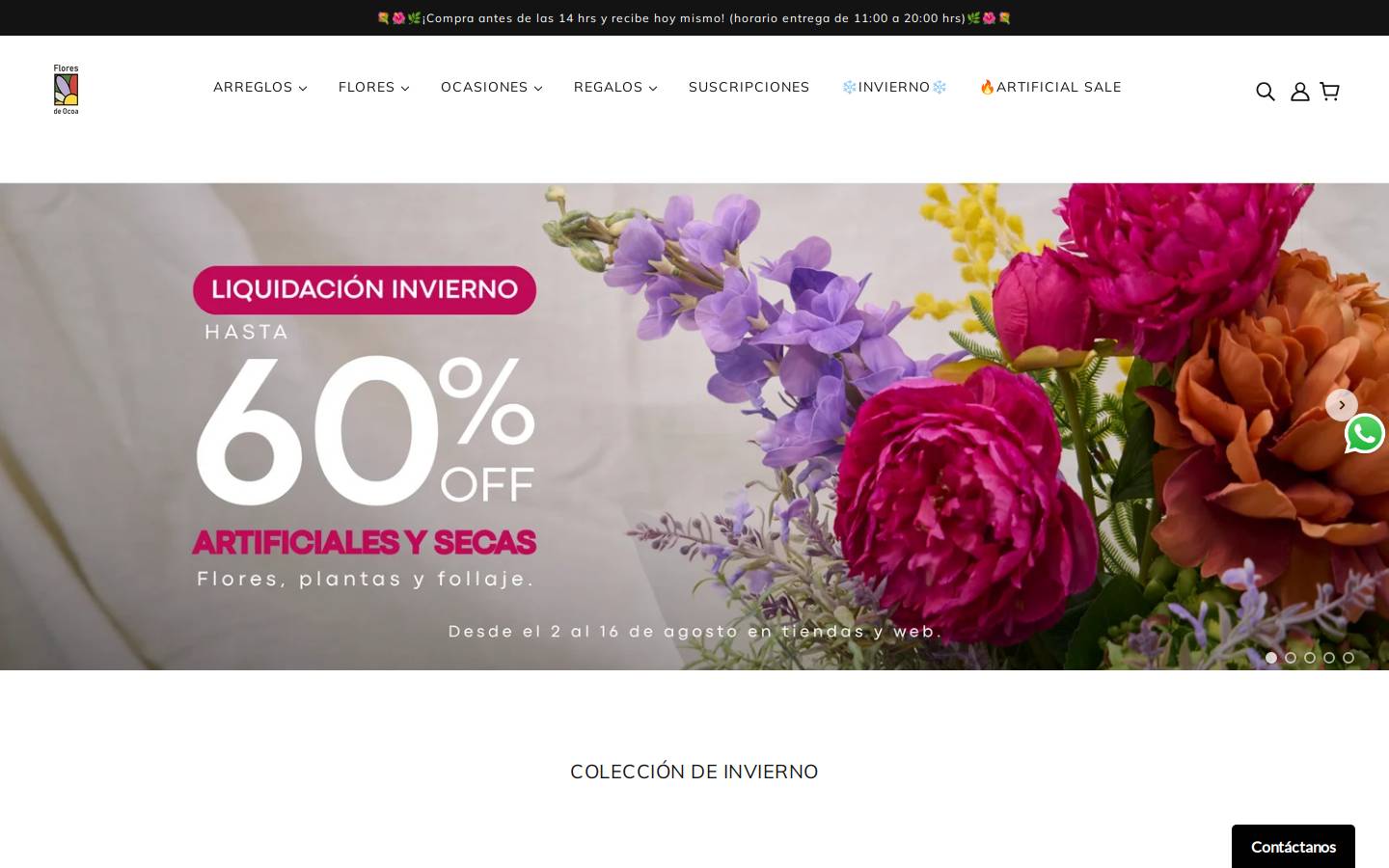 floresdeocoa.cl homepage screenshot