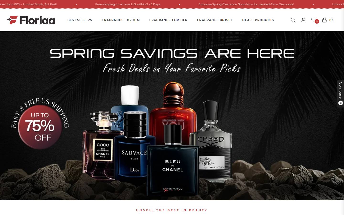 Floriaa homepage screenshot