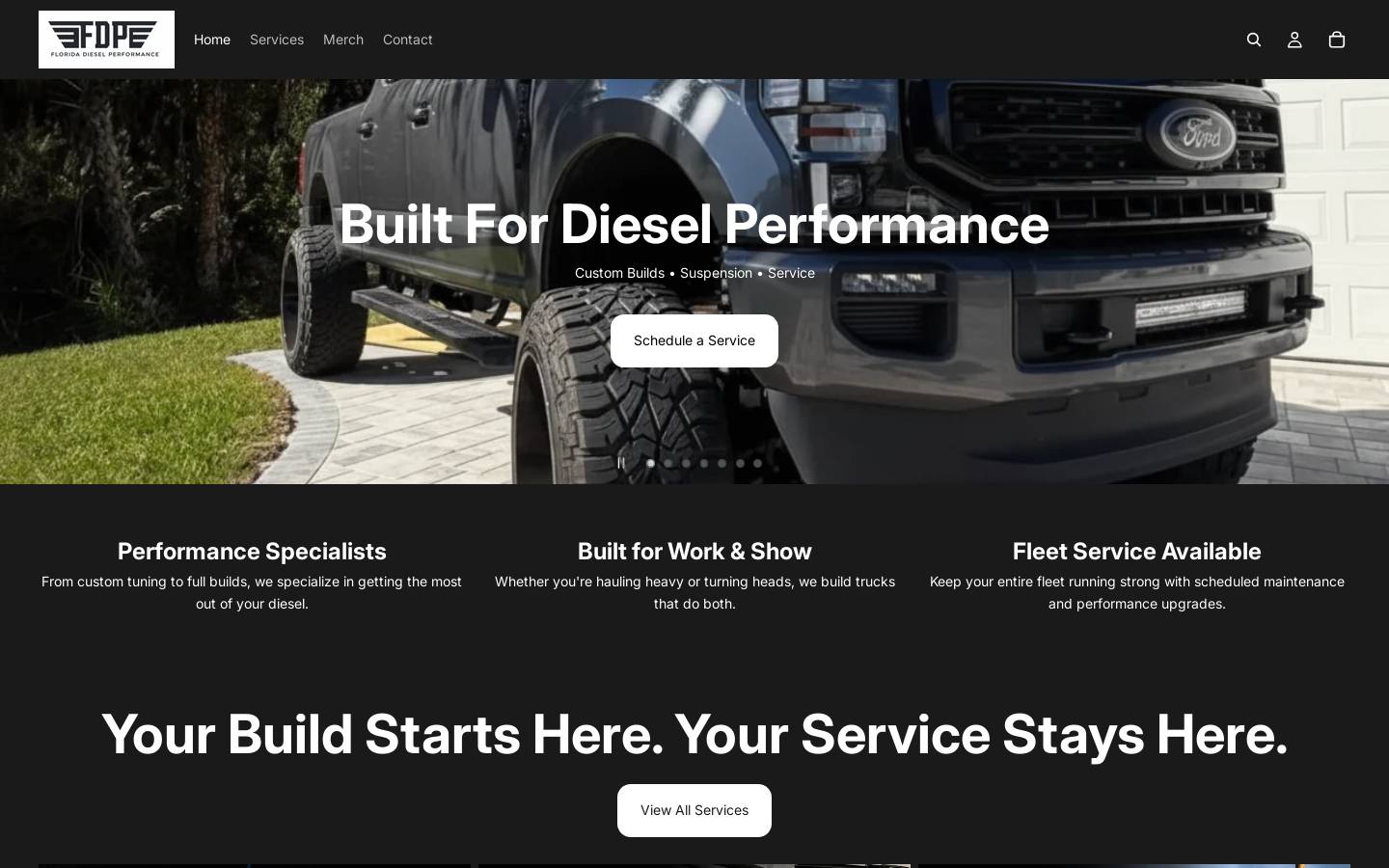 floridadieselperformance.com homepage screenshot