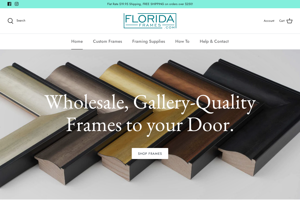Florida Frames homepage screenshot