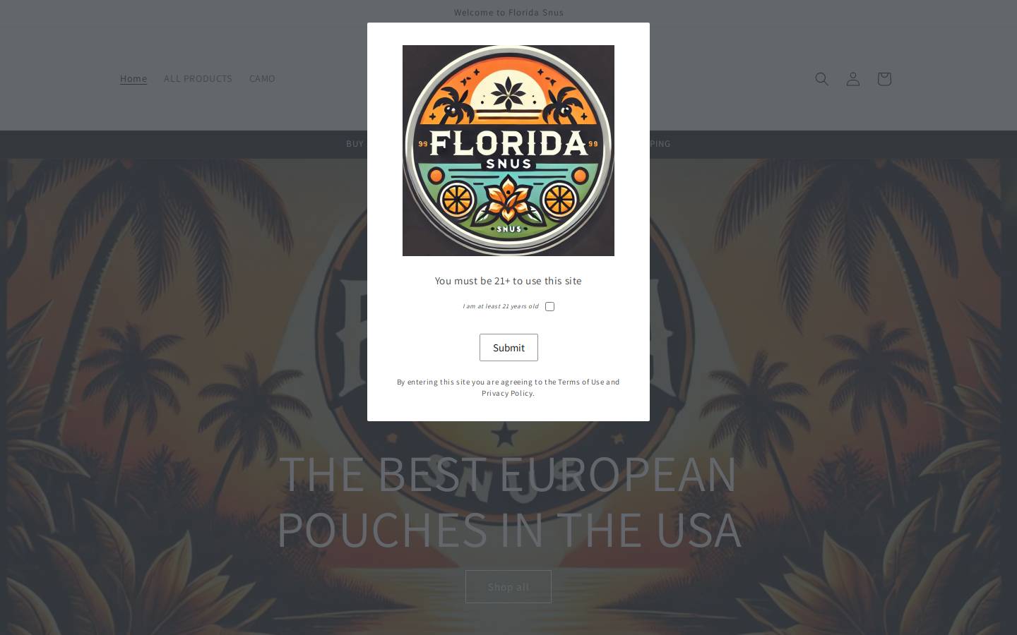 floridasnus.com homepage screenshot