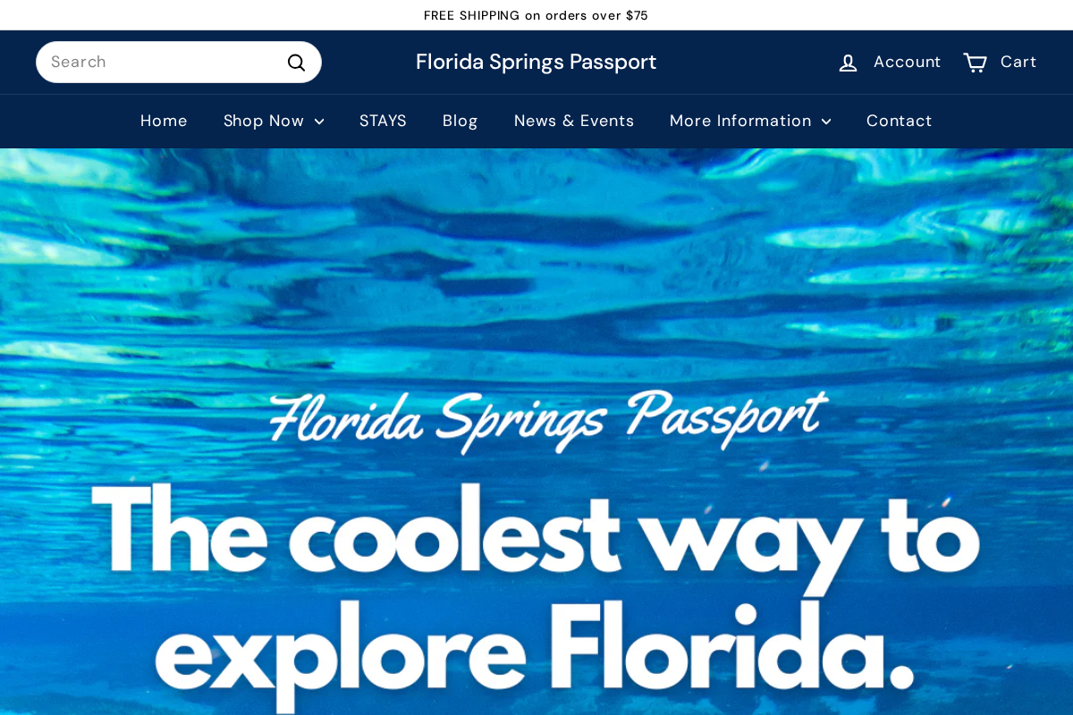 Florida Springs Passport homepage screenshot
