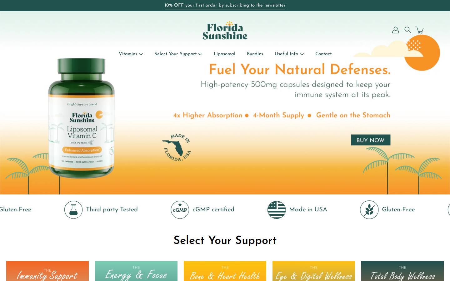 floridasunshinevitamins.com homepage screenshot