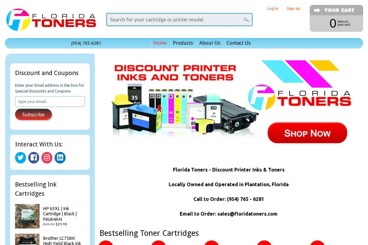 floridatoners.com homepage screenshot