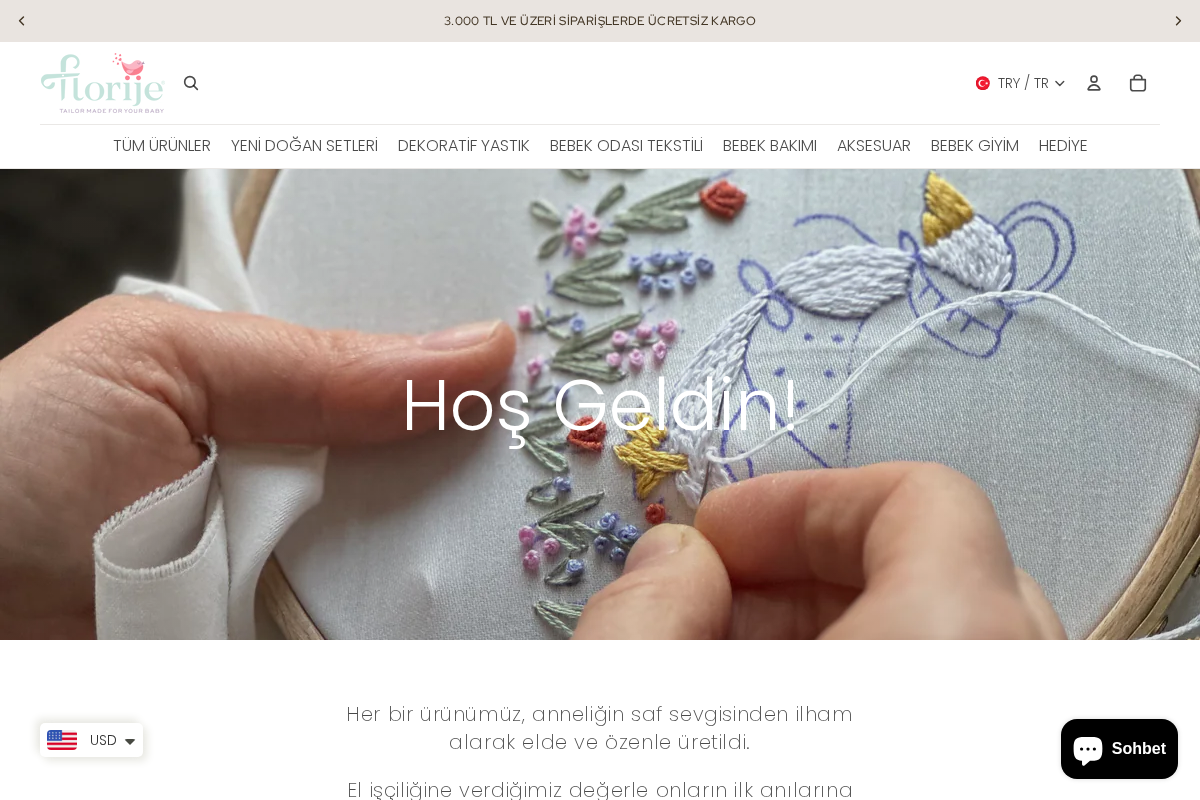 florijebaby homepage screenshot