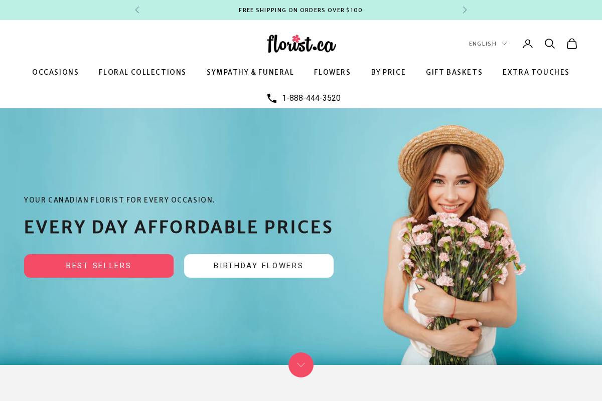 Florist homepage screenshot