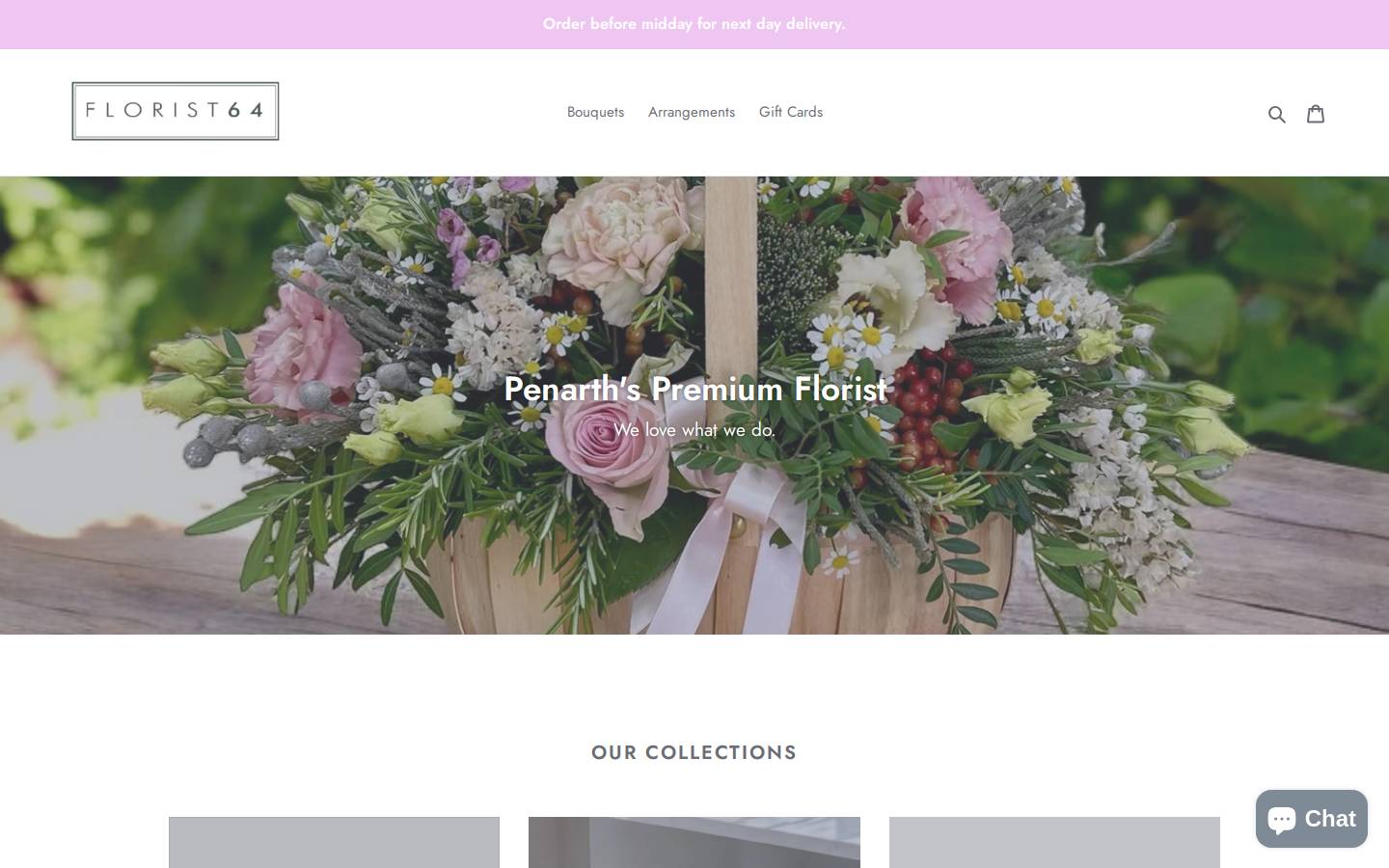 Florist64 homepage screenshot
