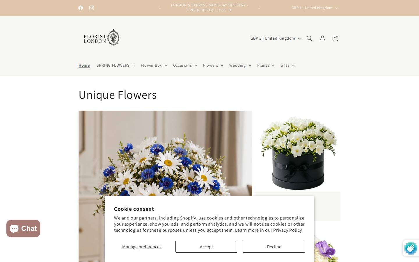 floristlondon.co.uk homepage screenshot