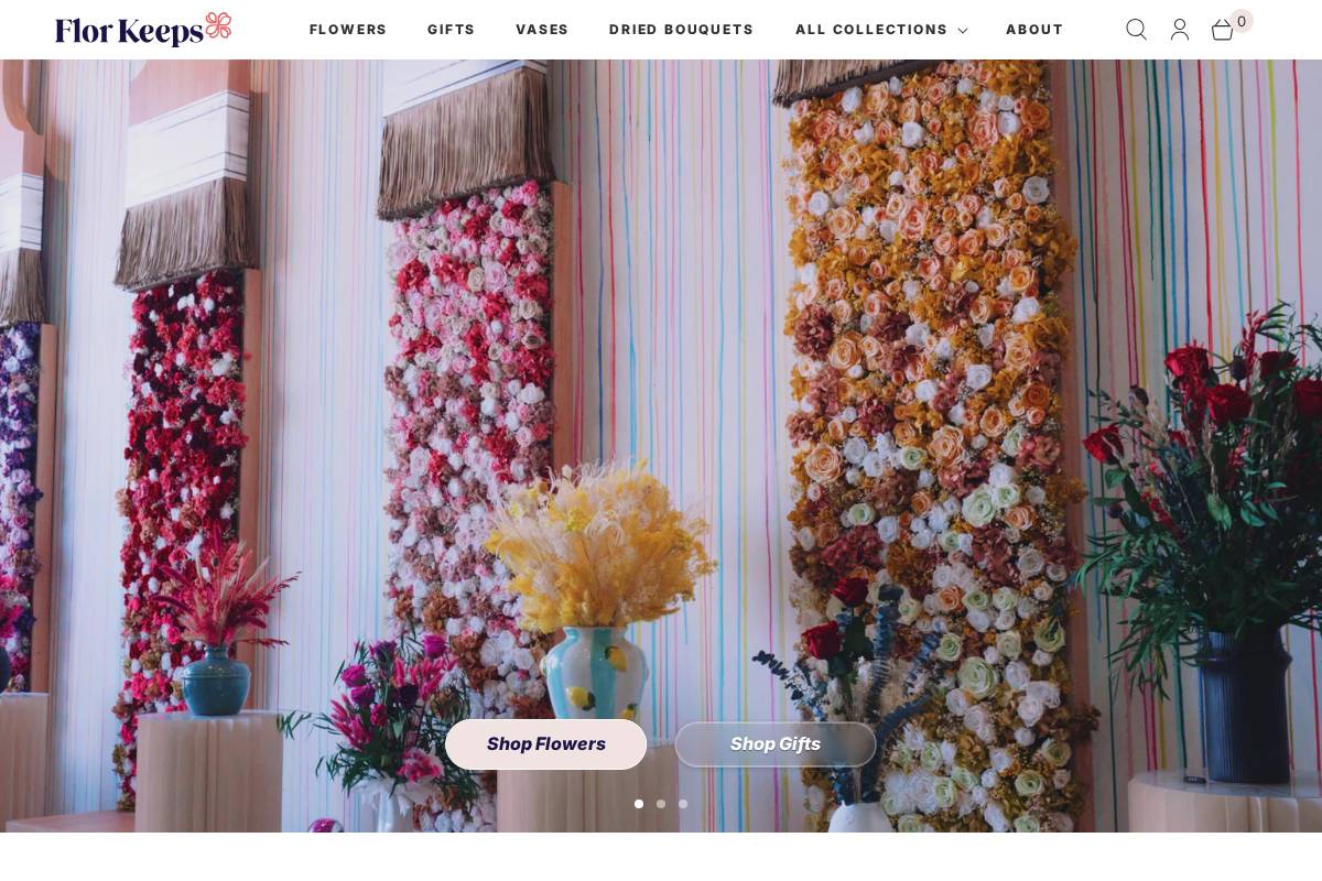 Flor Keeps homepage screenshot