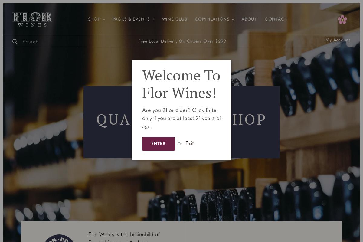 florwines.com homepage screenshot