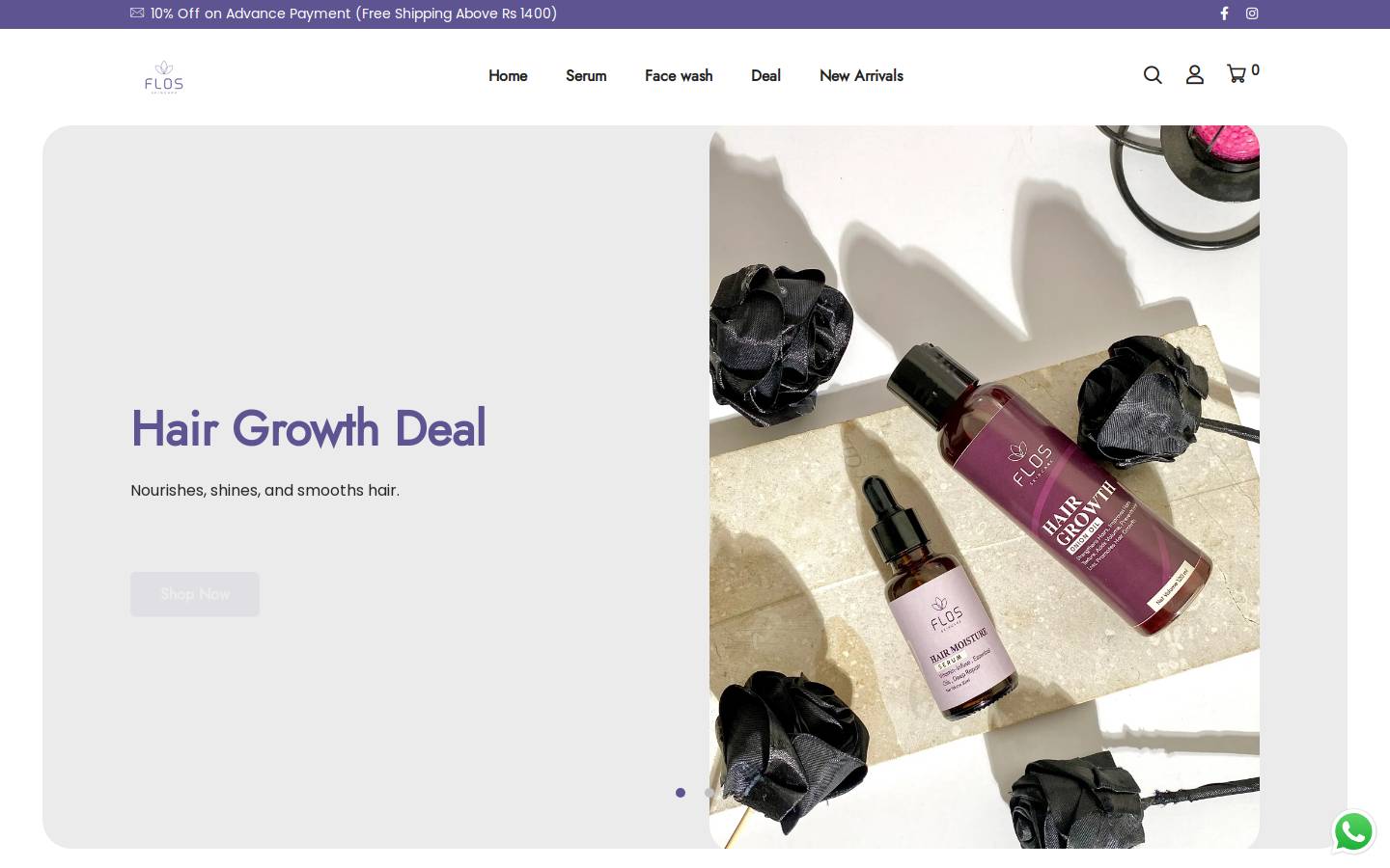 flosskincare.com homepage screenshot