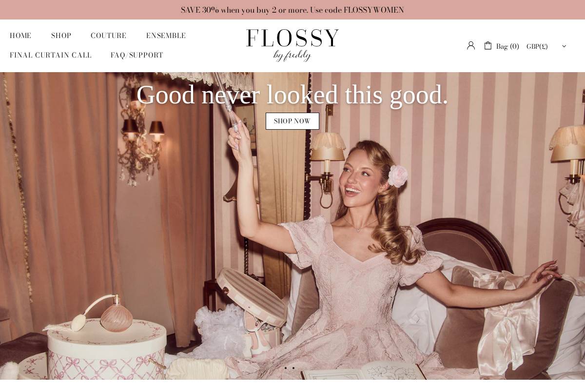 Flossybyfreddy homepage screenshot