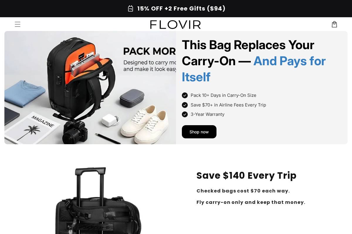 Flovir homepage screenshot