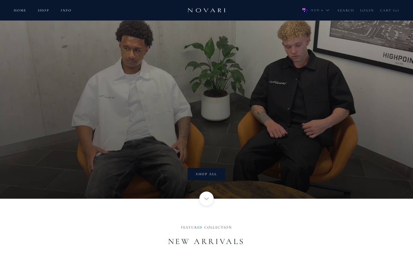 NOVARI homepage screenshot