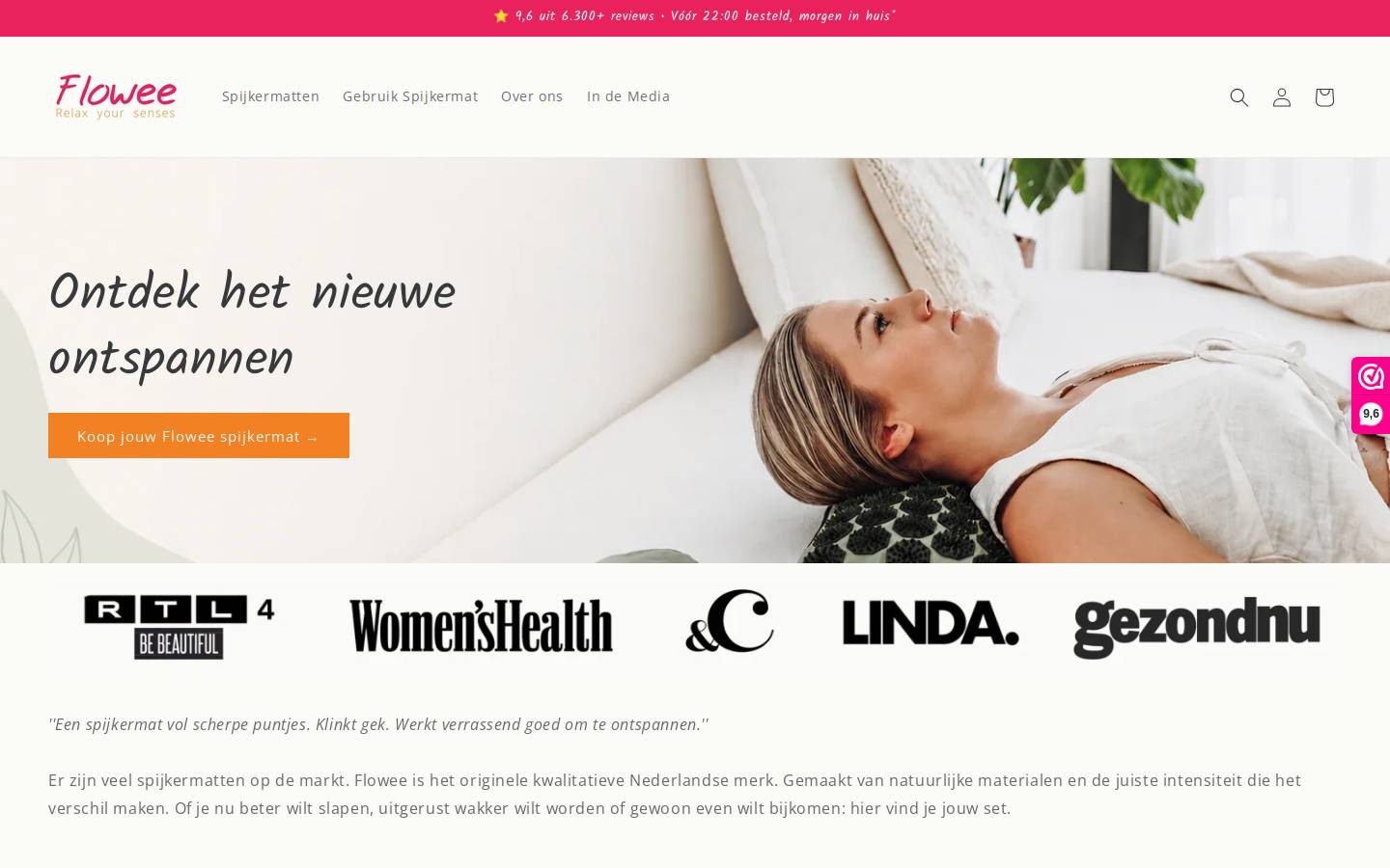 Flowee homepage screenshot
