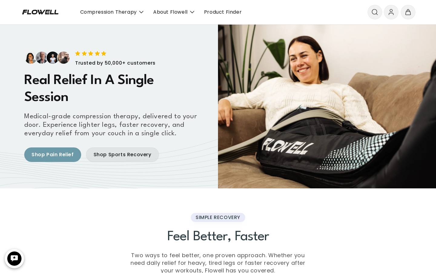 Flowell homepage screenshot