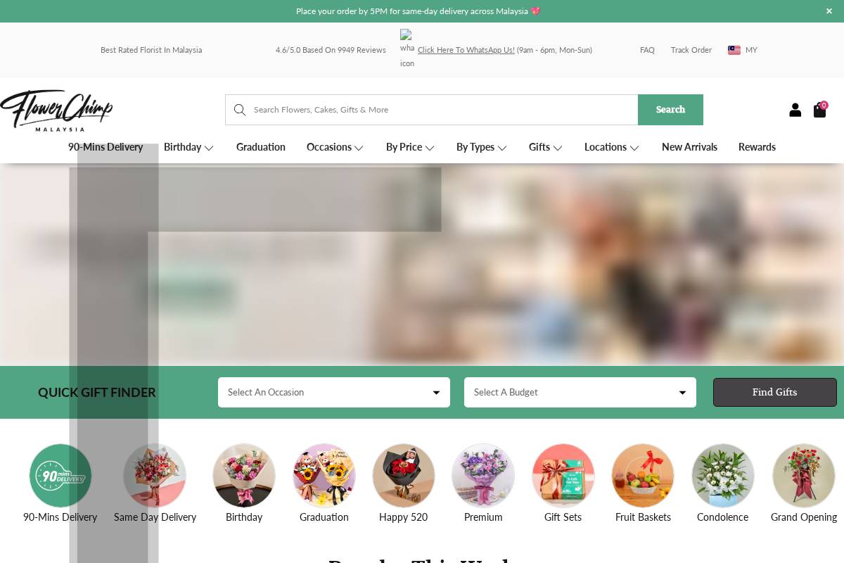 Flowerchimp homepage screenshot
