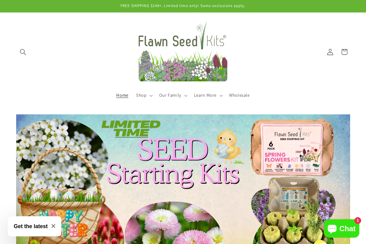 Flawn Seed Kits homepage screenshot