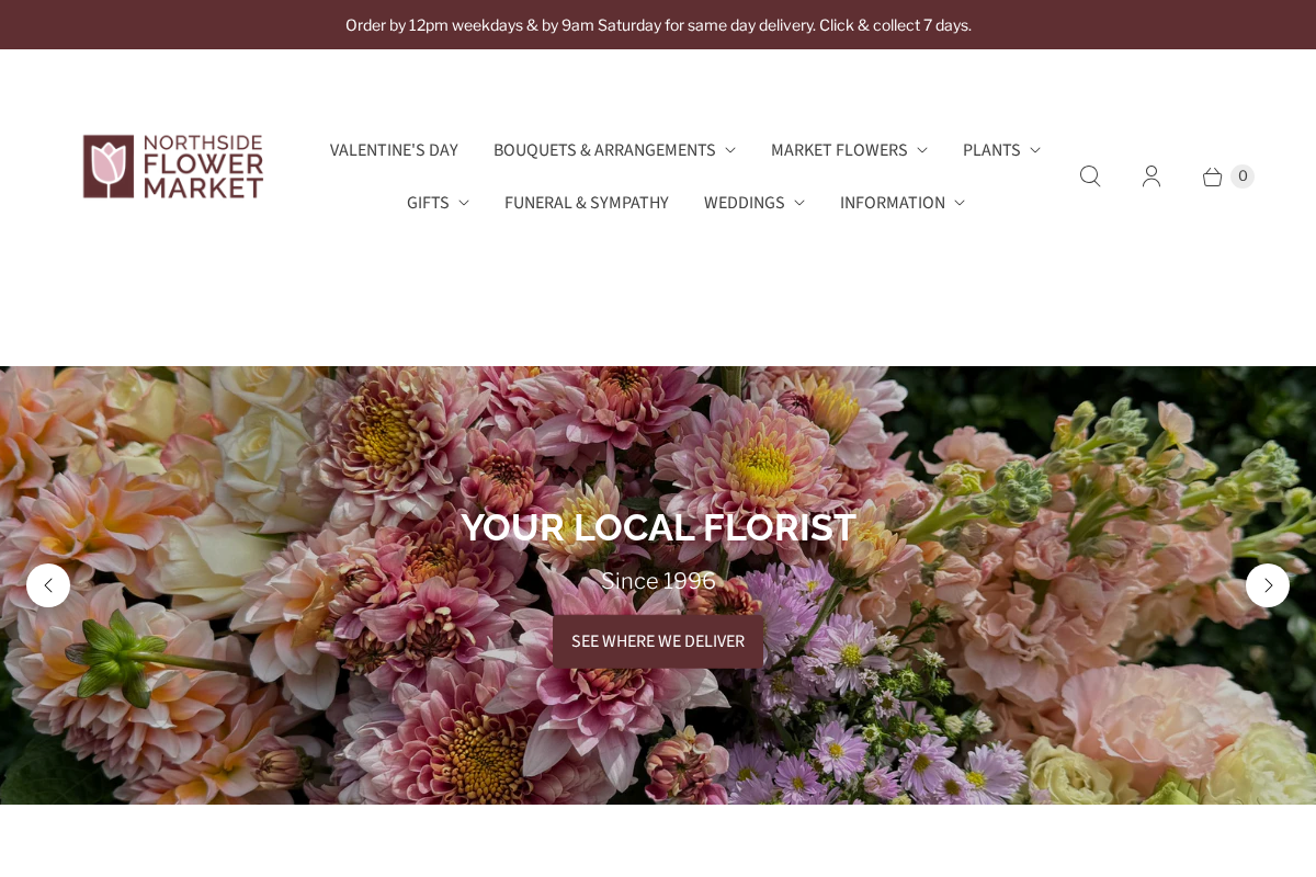 Northside Flower Market homepage screenshot