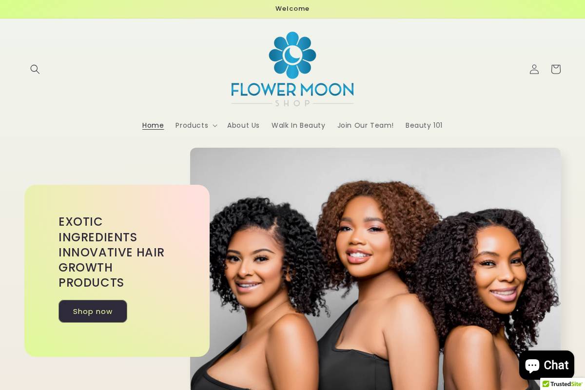 flowermoonshop.com homepage screenshot