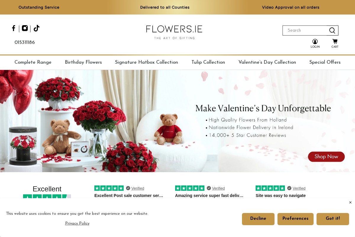 Flowers.ie homepage screenshot