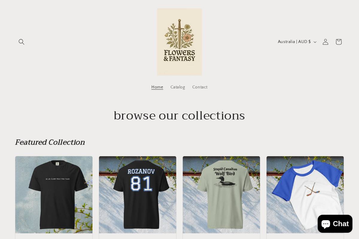 Flowersandfantasyco homepage screenshot