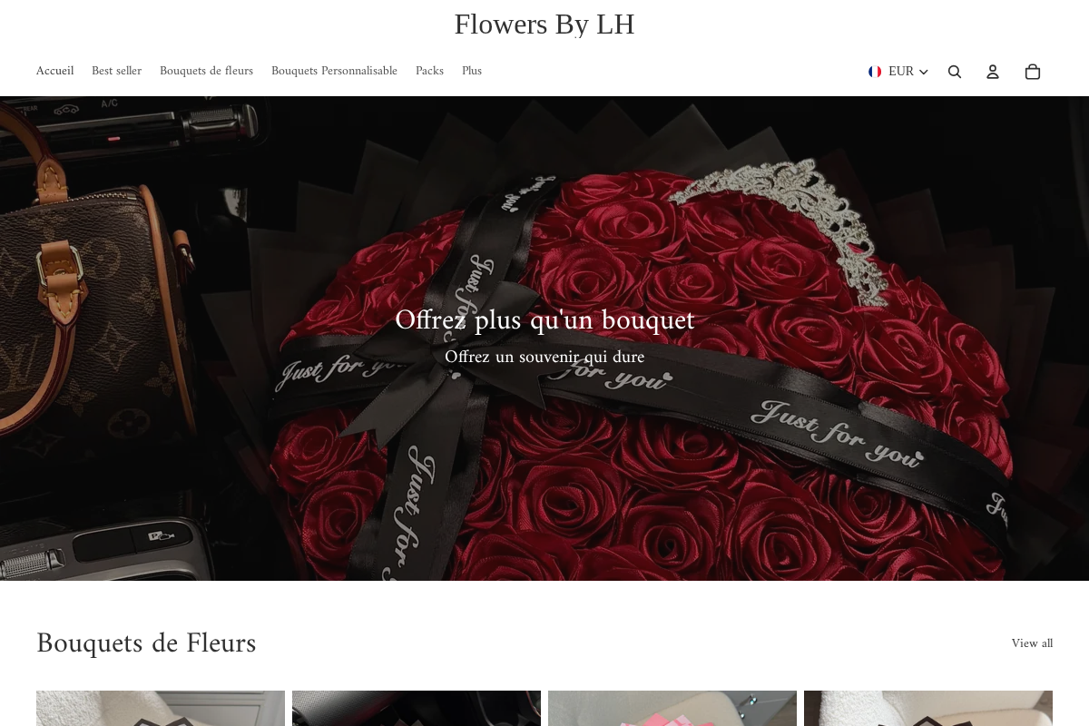 flowersbylh.com homepage screenshot