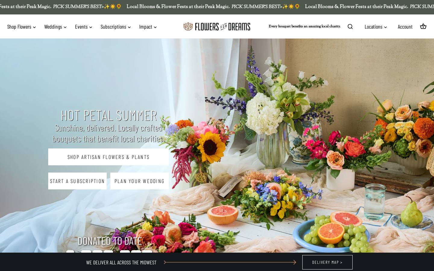 Flowers for Dreams homepage screenshot