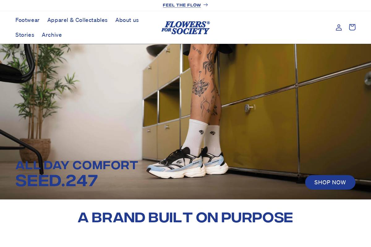 Flowersforsociety homepage screenshot