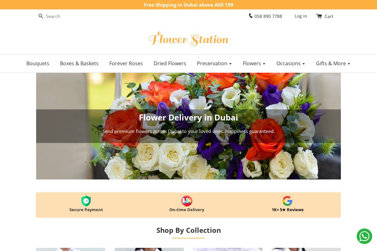 Flower Station Dubai homepage screenshot