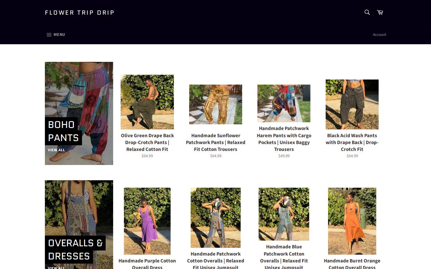 flowertripdrip.com homepage screenshot