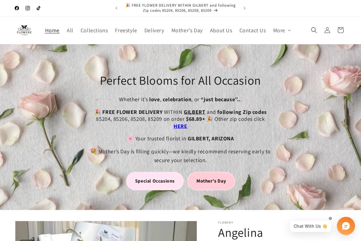 floweryflowers.com homepage screenshot