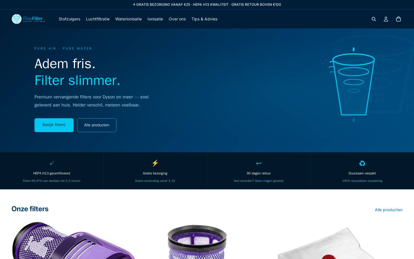 flowfilter.nl homepage screenshot