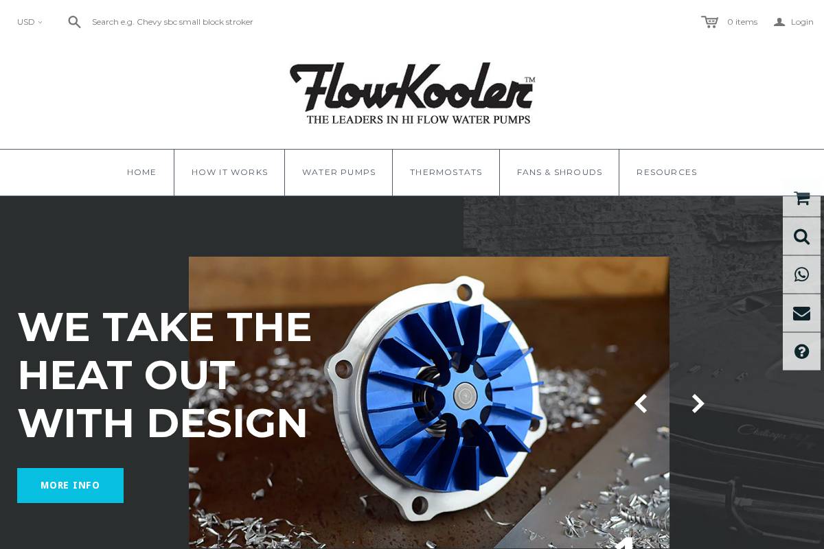 flowkoolerwaterpumps.com homepage screenshot
