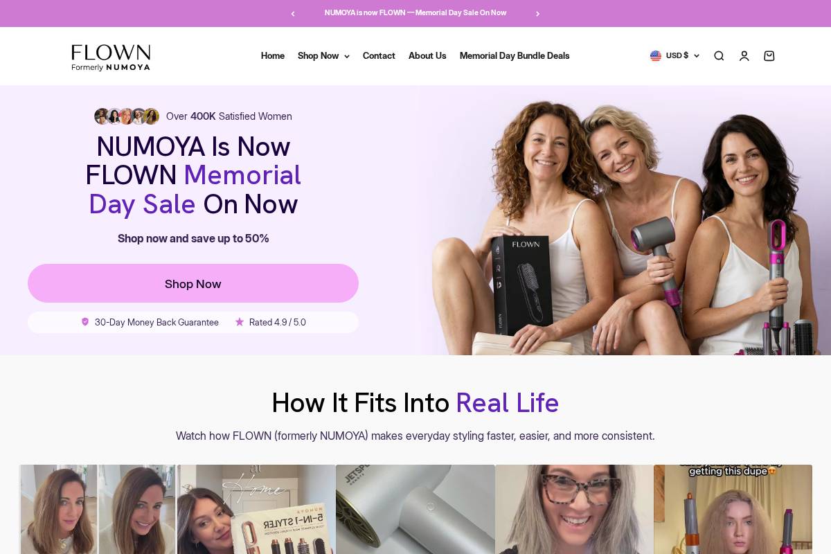 Flownbeauty homepage screenshot