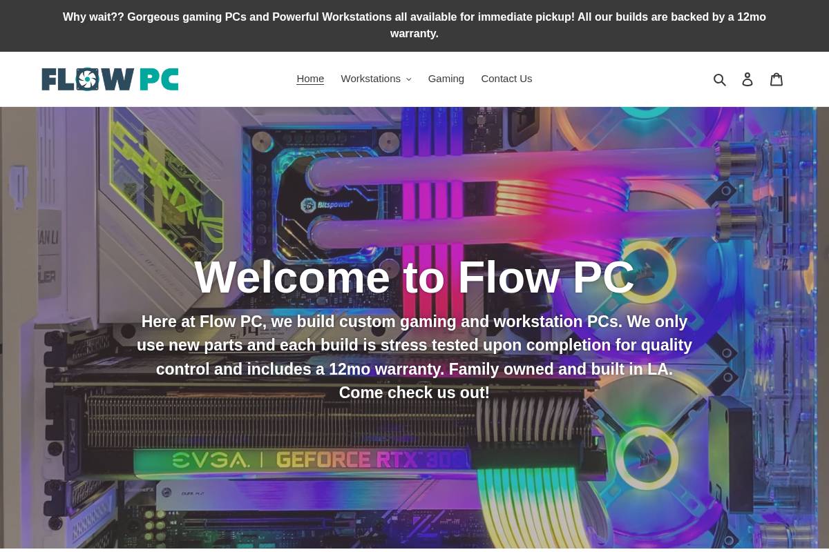 Flow PC homepage screenshot