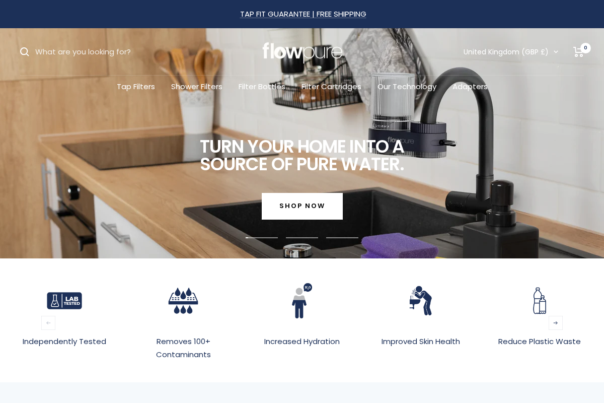 FlowPure homepage screenshot