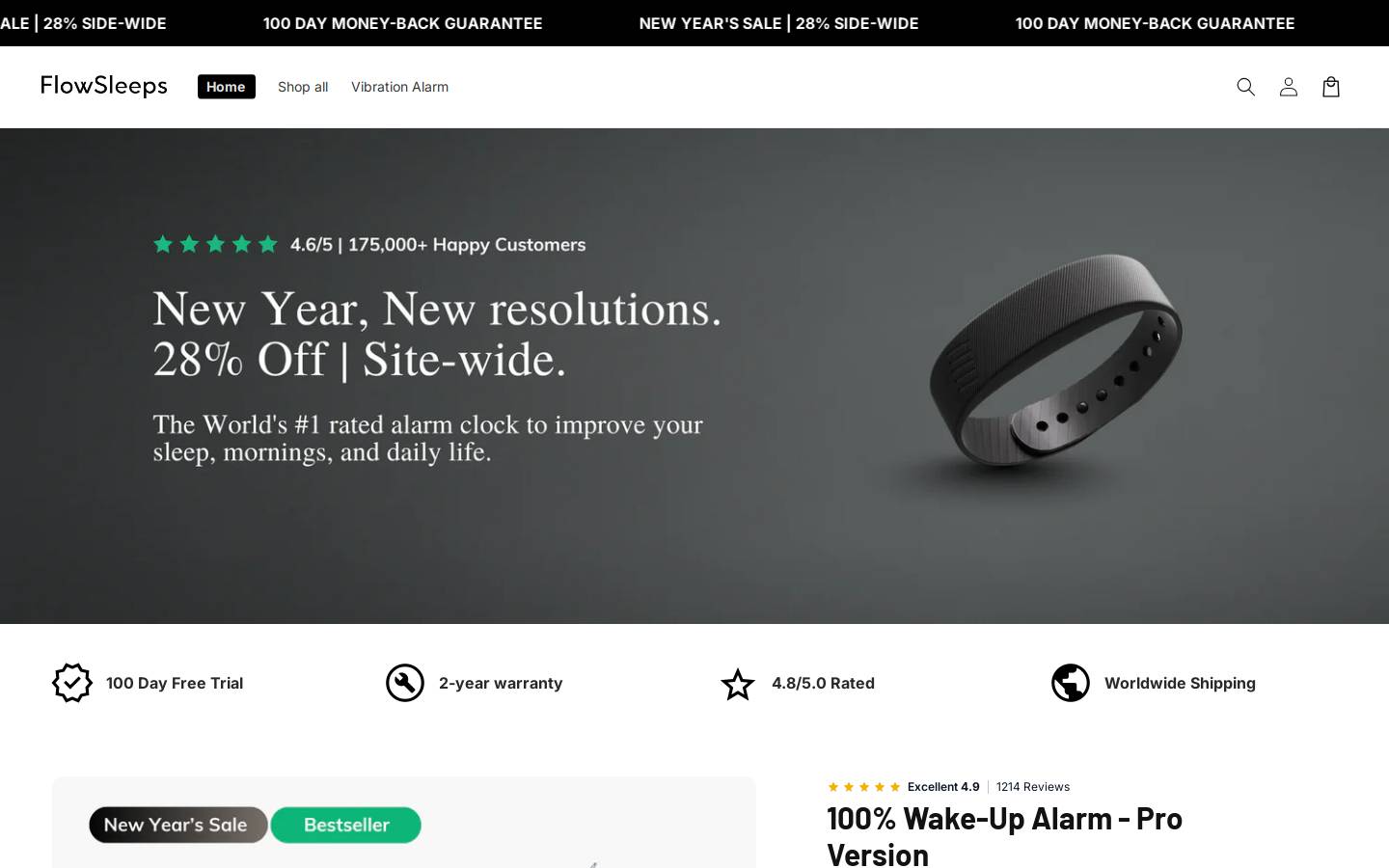 flowsleeps.com homepage screenshot