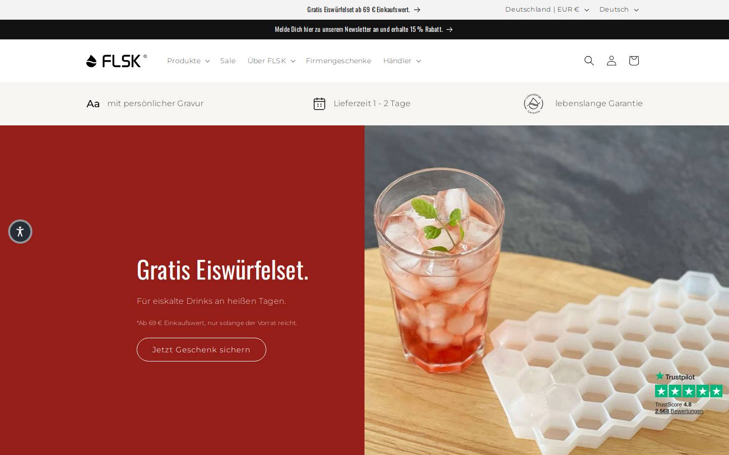 FLSK homepage screenshot