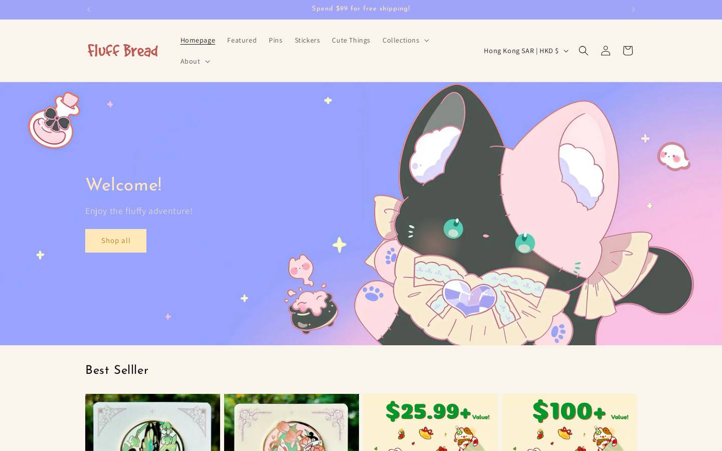 fluffbread.com homepage screenshot