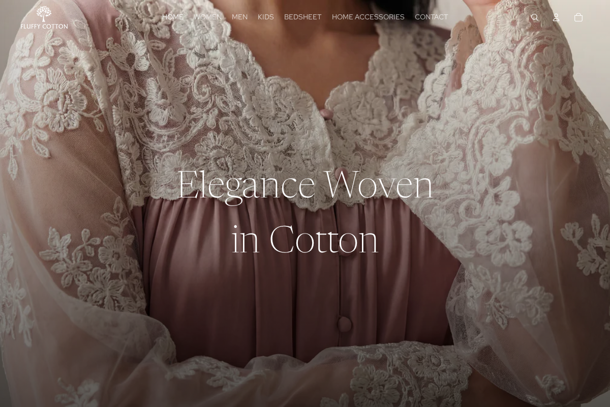 Fluffy Cotton homepage screenshot